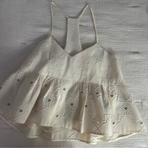 TIBI Silk crop top scoop neck. Off white size 2 (small)